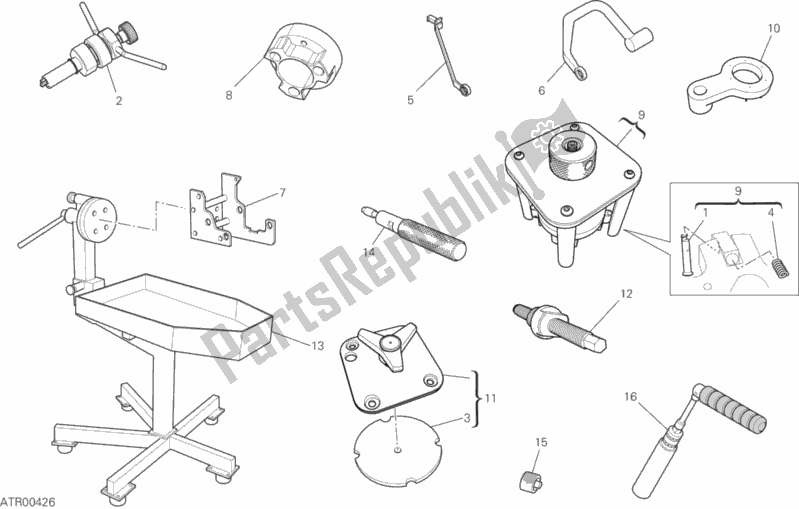 Alle onderdelen voor de 01c - Werkplaatsgereedschap (motor) van de Ducati Superbike Panigale V2 Thailand 955 2020